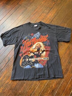 Vintage Ted Nugent Kiss My Ass I’m An American Tour T Shirt XL All Sport USA